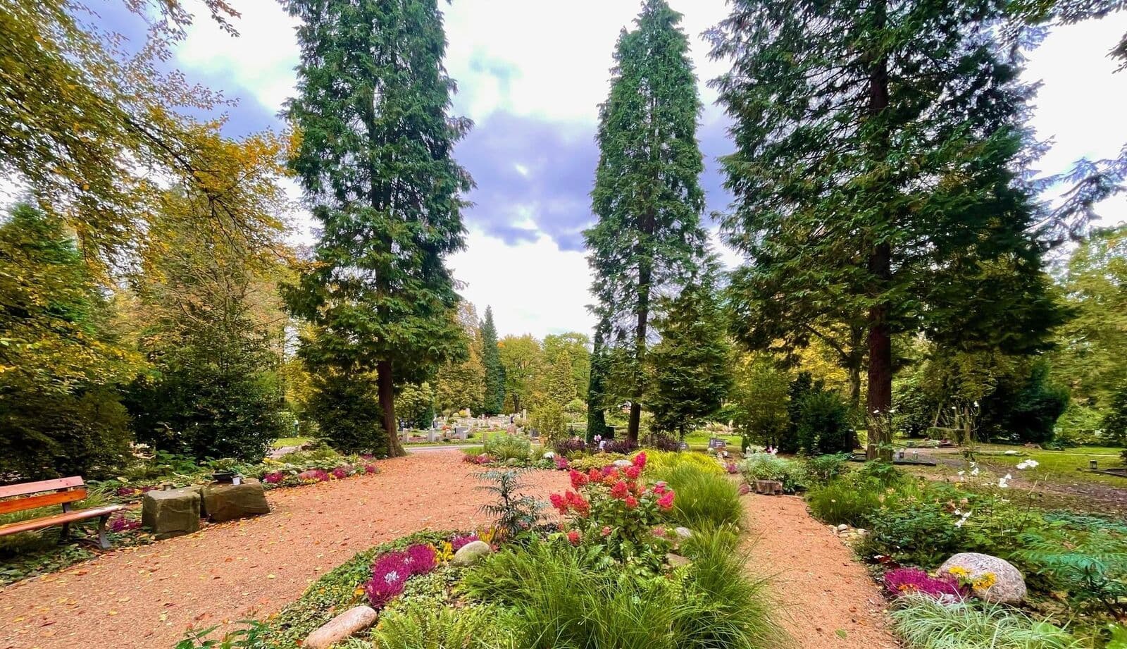 Bepflanzte Grabfelder im Michaelsgarten auf dem Siegburger Nordfriedhof